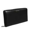 Dolce & Gabbana Black Calfskin Leather Logo Zip Around Continental Wallet