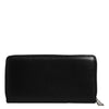 Dolce & Gabbana Black Calfskin Leather Logo Zip Around Continental Wallet