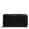 Dolce & Gabbana Black Calfskin Leather Logo Zip Around Continental Wallet