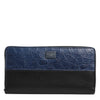 Dolce & Gabbana Black Blue Exotic Leather Men Continental Clutch Wallet