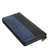 Dolce & Gabbana Black Blue Exotic Leather Men Continental Clutch Wallet