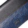 Dolce & Gabbana Black Blue Exotic Leather Men Continental Clutch Wallet