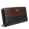 Dolce & Gabbana Black Brown Exotic Leather Men Continental Clutch Wallet