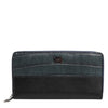 Dolce & Gabbana Black Blue Exotic Leather Men Continental Clutch Wallet