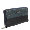 Dolce & Gabbana Black Blue Exotic Leather Men Continental Clutch Wallet