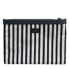 Dolce & Gabbana Black White Striped Logo Plaque Clutch Pouch Bag