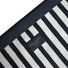 Dolce & Gabbana Black White Striped Logo Plaque Clutch Pouch Bag