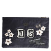 Dolce & Gabbana Blue DG Logo Patch Embellished Pouch Clutch Men Borse Bag