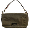 Dolce & Gabbana Dark Green Nylon Logo Plaque Shoulder Strap Borse Bag