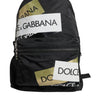 Dolce & Gabbana Black Logo Tape Polyamide School Travel Backpack Men Bag