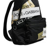 Dolce & Gabbana Black Logo Tape Polyamide School Travel Backpack Men Bag