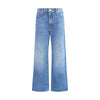 Mother Denim Blue Cotton Cropped Jeans