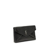 Saint Laurent Clutch-Tasche aus schwarzem Kalbsleder, Modell Bos Taurus