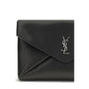 Saint Laurent Clutch-Tasche aus schwarzem Kalbsleder, Modell Bos Taurus