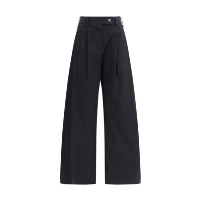 Ella Black Cotton Casual Pants