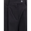 Ella Black Cotton Casual Pants