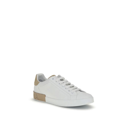 Dolce &amp; Gabbana Bos Taurus Low Top Sneakers aus weißem Kalbsleder