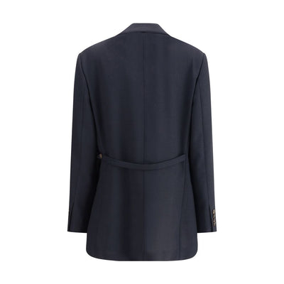 Brunello Cucinelli Blauer Fleece-Wollblazer