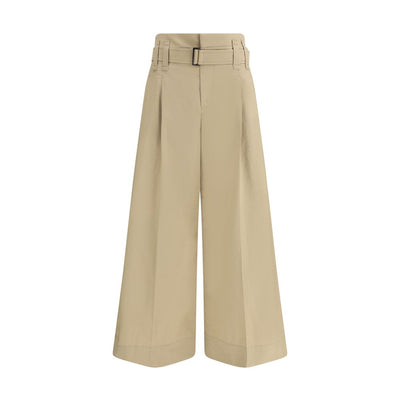 Brunello Cucinelli Beige Baumwoll-Cropped-Hose
