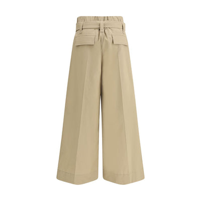 Brunello Cucinelli Beige Baumwoll-Cropped-Hose