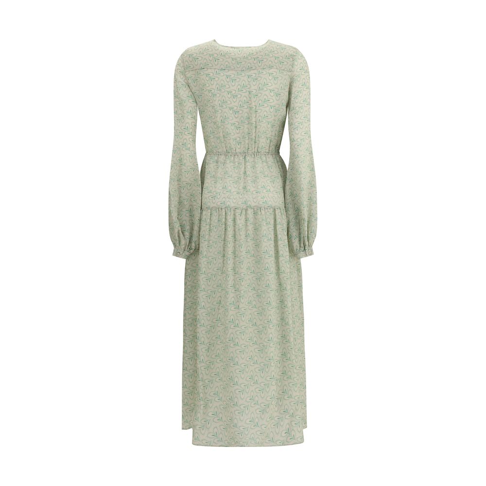 Kristina Ti Bicolor Silk Long Dress