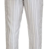 Dolce & Gabbana White Stripes Silk Lounge Trouser Pants