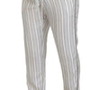 Dolce & Gabbana White Stripes Silk Lounge Trouser Pants