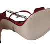 Dolce & Gabbana Red Satin Crystals Keira Sandals Heels Shoes