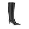 Saint Laurent Black Leather High Heel Boots