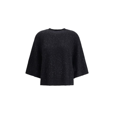 Fabiana Filippi Black Fleece Wool Sweatshirt