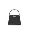 Ferragamo Black Calf Leather Bos Taurus Handbag