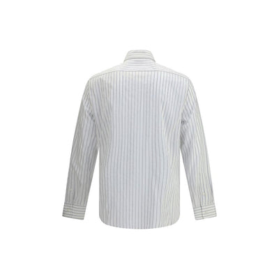 Brunello Cucinelli White Cotton Pattern Shirt