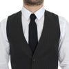 Dolce & Gabbana Gray Striped Formal Dress Gilet Vest