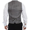 Dolce & Gabbana Gray Striped Formal Dress Gilet Vest