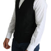 Dolce & Gabbana Black Wool Men Formal Waistcoat Vest