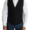 Dolce & Gabbana Black Wool Men Formal Waistcoat Vest