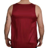 Dolce & Gabbana Red Round Neck Sleeveless Silk T-shirt