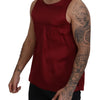 Dolce & Gabbana Red Round Neck Sleeveless Silk T-shirt