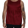 Dolce & Gabbana Red Round Neck Sleeveless Silk T-shirt