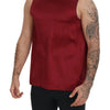 Dolce & Gabbana Red Round Neck Sleeveless Silk T-shirt