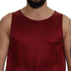 Dolce & Gabbana Red Round Neck Sleeveless Silk T-shirt
