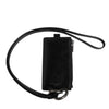 Dolce & Gabbana Black Leather Logo Embossed Lanyard Card Holder Wallet
