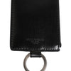 Dolce & Gabbana Black Leather Logo Embossed Lanyard Card Holde Wallet