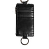 Dolce & Gabbana Black Leather Logo Embossed Lanyard Card Holde Wallet