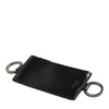 Dolce & Gabbana Black Leather Logo Embossed Lanyard Card Holde Wallet