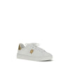 Versace White Calf Leather Bos Taurus Low Top Sneakers