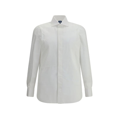 Finamore White Cotton Dress Shirt