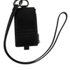 Dolce & Gabbana Black Leather Logo Embossed Lanyard Card Holder Wallet