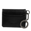 Dolce & Gabbana Wallet Black Leather Logo Embossed Key Chain Card Holder Wallet