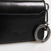 Dolce & Gabbana Wallet Black Leather Logo Embossed Key Chain Card Holder Wallet